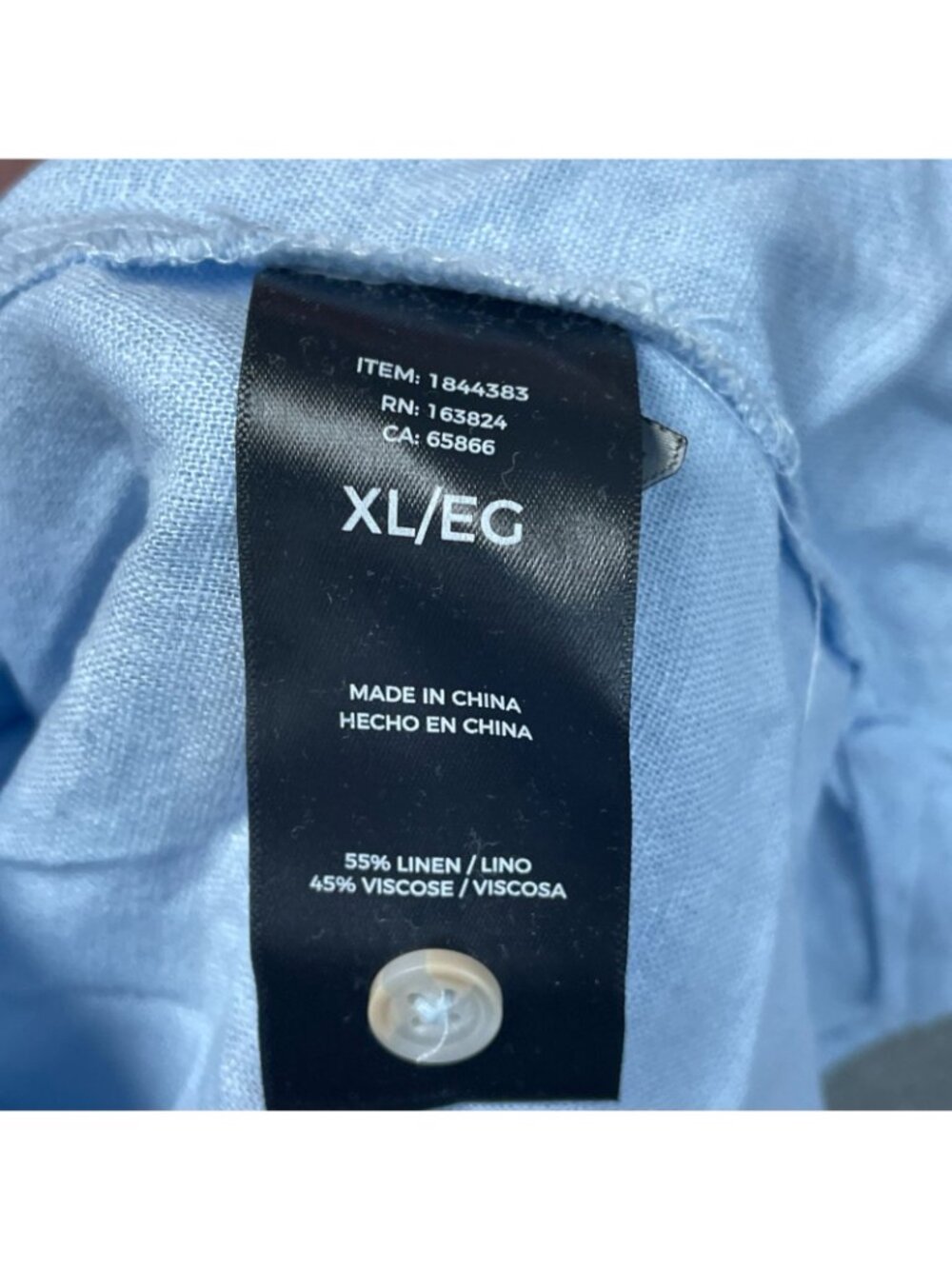 NWT Well Worn Women's XL Light Blue Button-Down Linen Blend Shirt Dress G2167 - Picture 7 of 12